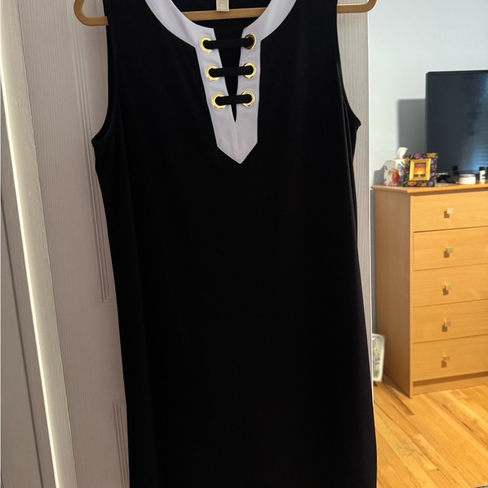 Michael Kors Black and White Sleeveless Dress